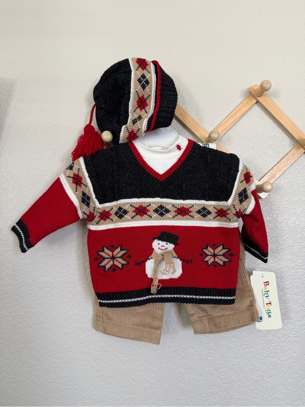 NWT Vintage Y2K Baby Togs Christmas Snowman Outfit Set 3-6M